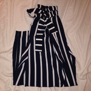 Blue and White Striped Elephant Pants